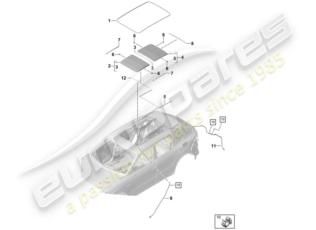 a part diagram from the porsche cayenne parts catalogue