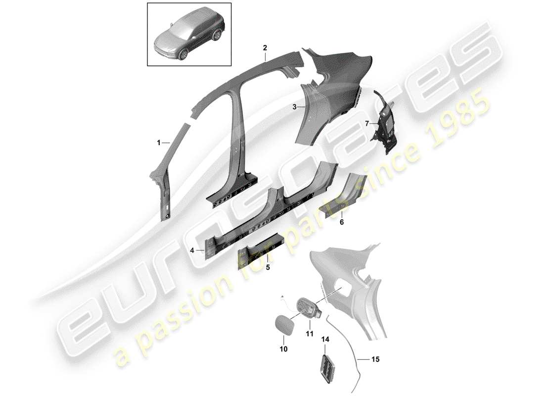 a part diagram from the porsche cayenne parts catalogue