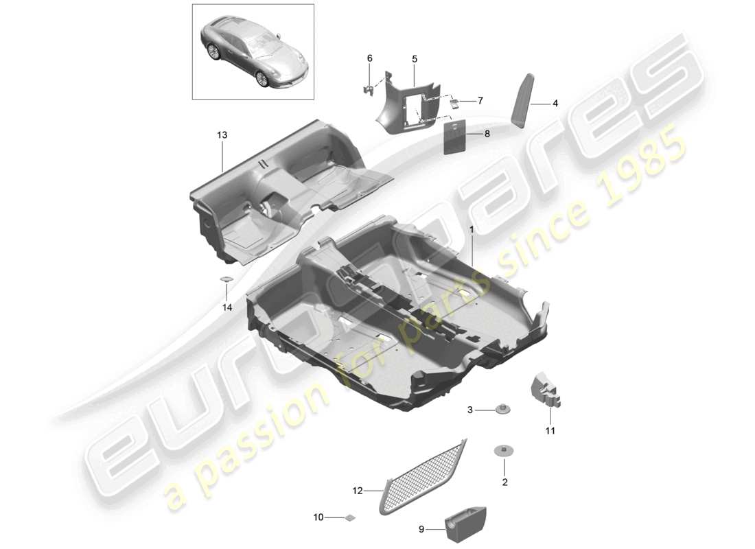 VIEW PARTS DIAGRAMS FROM THE PORSCHE 991 PARTS CATALOGUE a part diagram from the porsche 991 parts catalogue