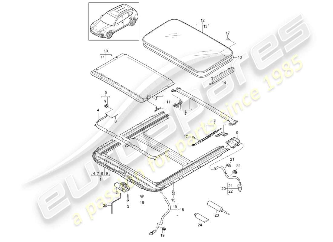 a part diagram from the porsche cayenne parts catalogue