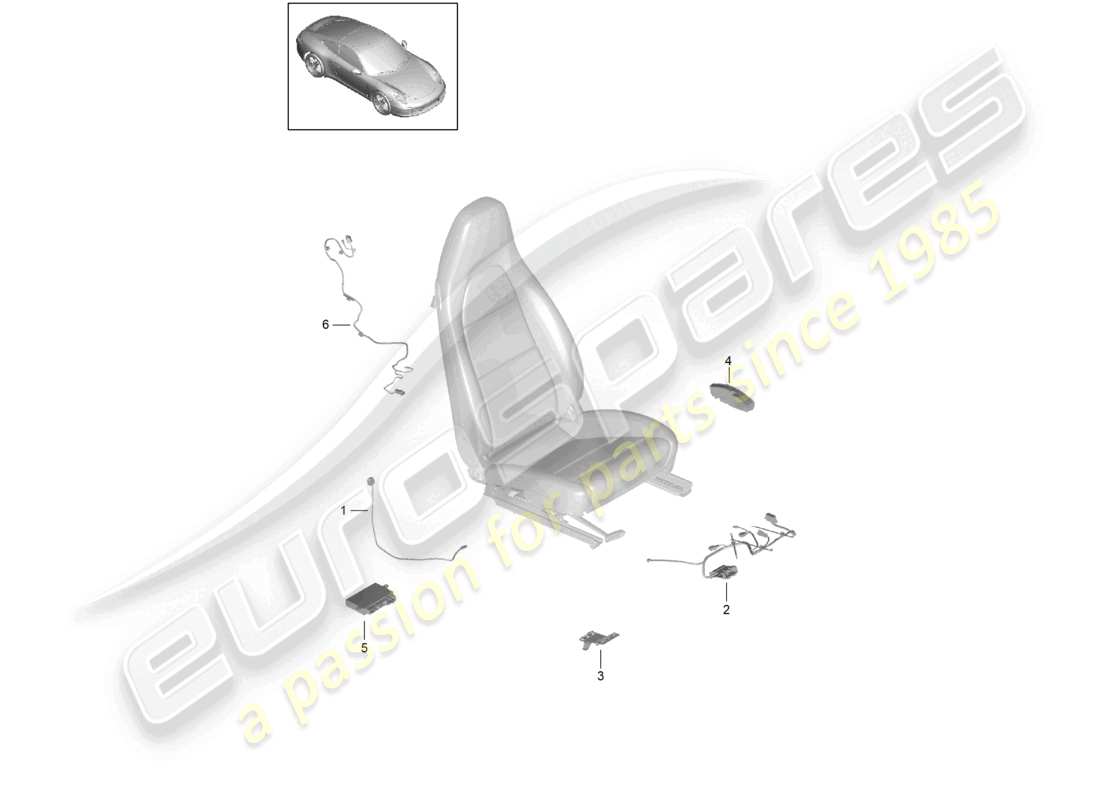 VIEW PARTS DIAGRAMS FROM THE PORSCHE 991 PARTS CATALOGUE a part diagram from the porsche 991 parts catalogue
