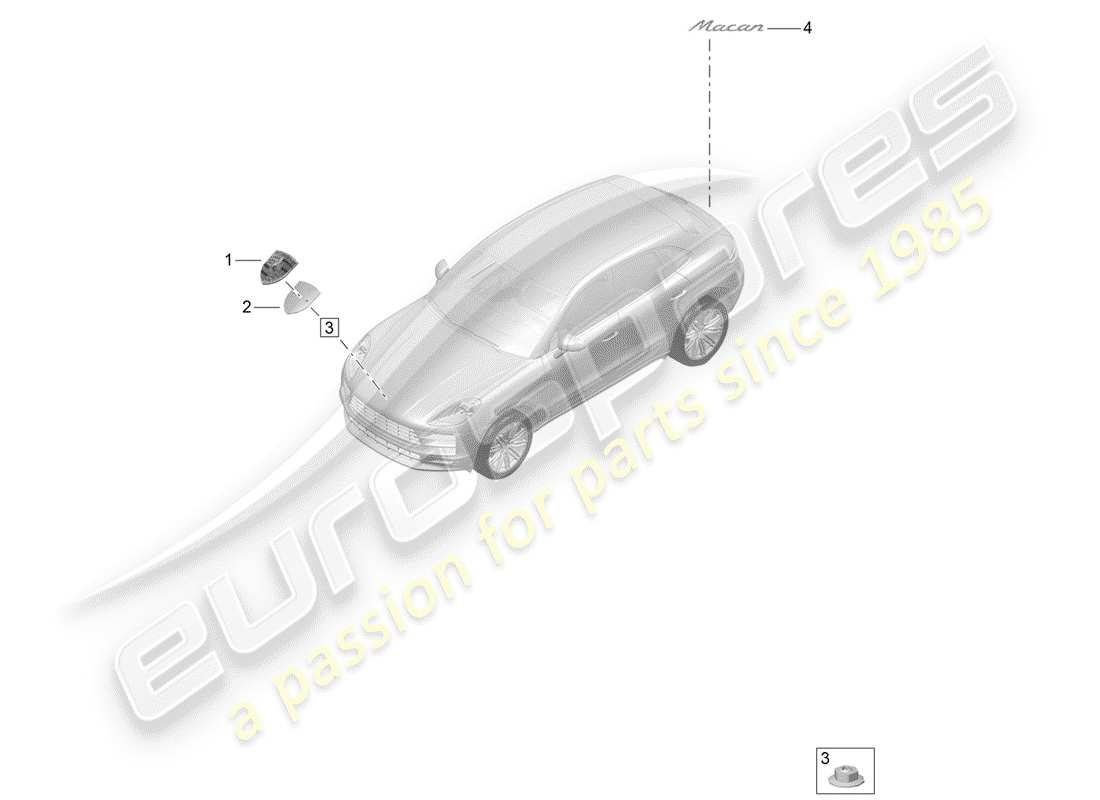 a part diagram from the porsche macan parts catalogue