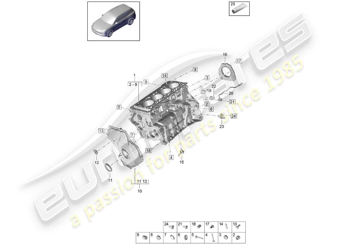 a part diagram from the porsche cayenne parts catalogue