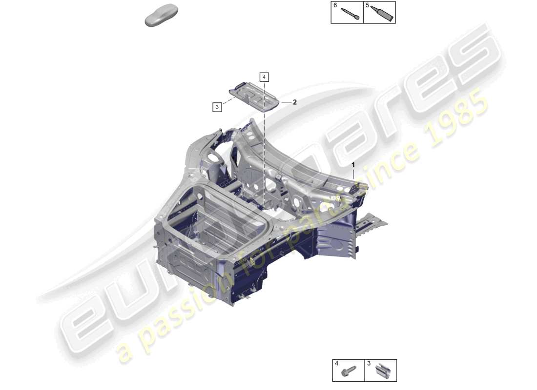 a part diagram from the porsche 2020 (718 boxster spyder) parts catalogue