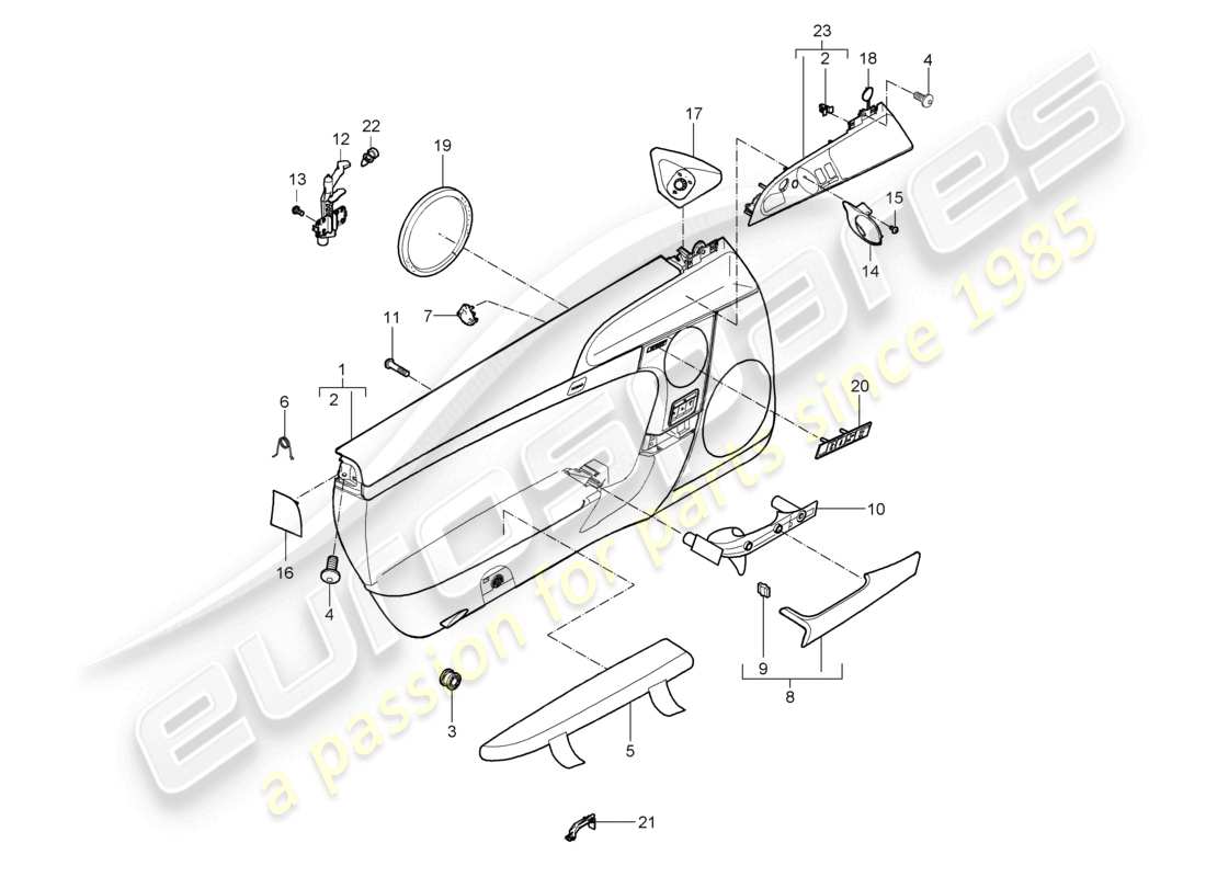 VIEW PARTS DIAGRAMS FROM THE PORSCHE CAYMAN PARTS CATALOGUE a part diagram from the porsche cayman parts catalogue