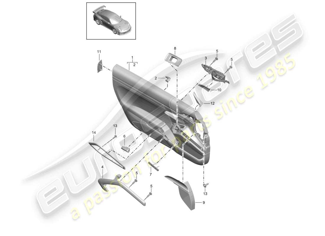 a part diagram from the porsche 991 parts catalogue