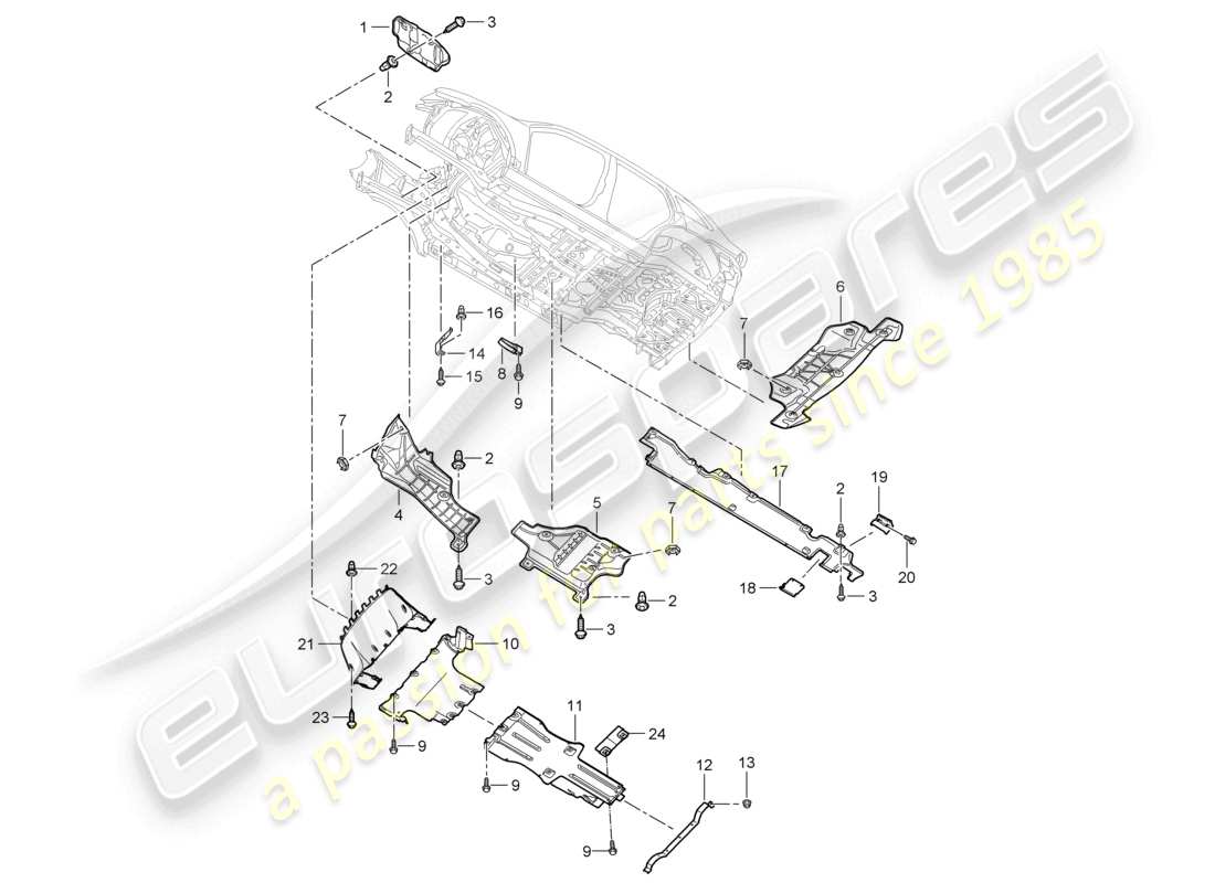 a part diagram from the porsche 2009 (cayenne e1 9pa) parts catalogue