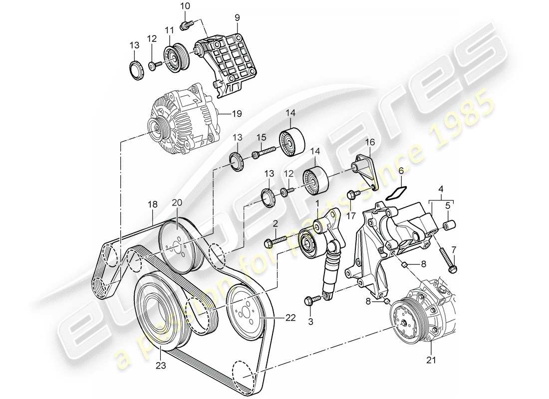 a part diagram from the porsche cayenne parts catalogue