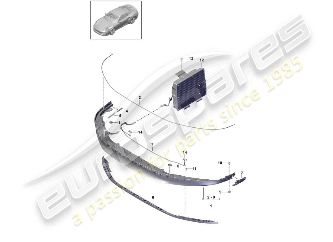 a part diagram from the porsche 991 parts catalogue