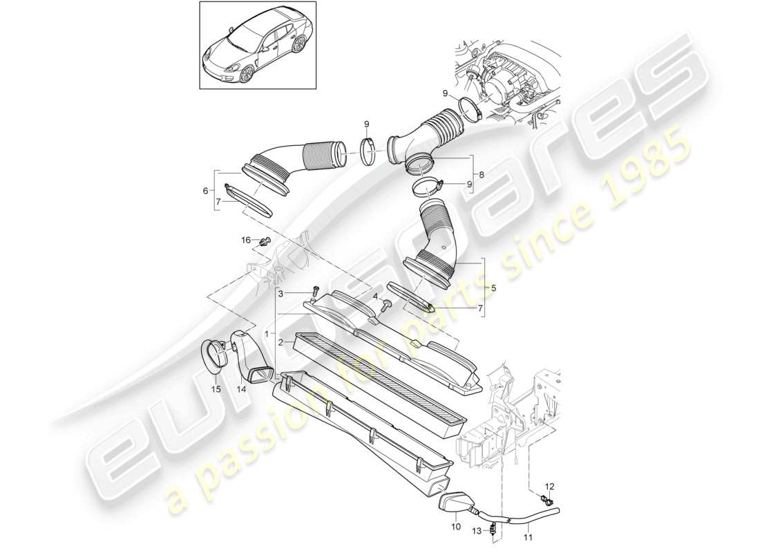 a part diagram from the porsche 2010 (panamera 970) parts catalogue