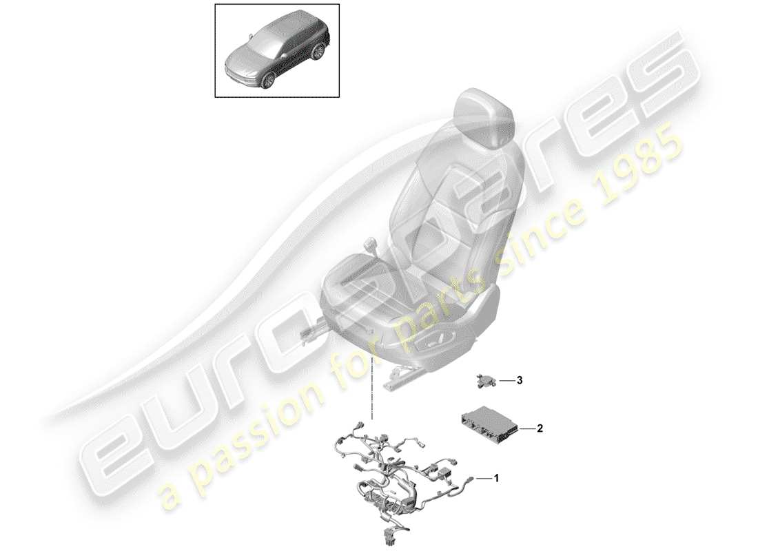 VIEW PARTS DIAGRAMS FROM THE PORSCHE CAYENNE PARTS CATALOGUE a part diagram from the porsche cayenne parts catalogue
