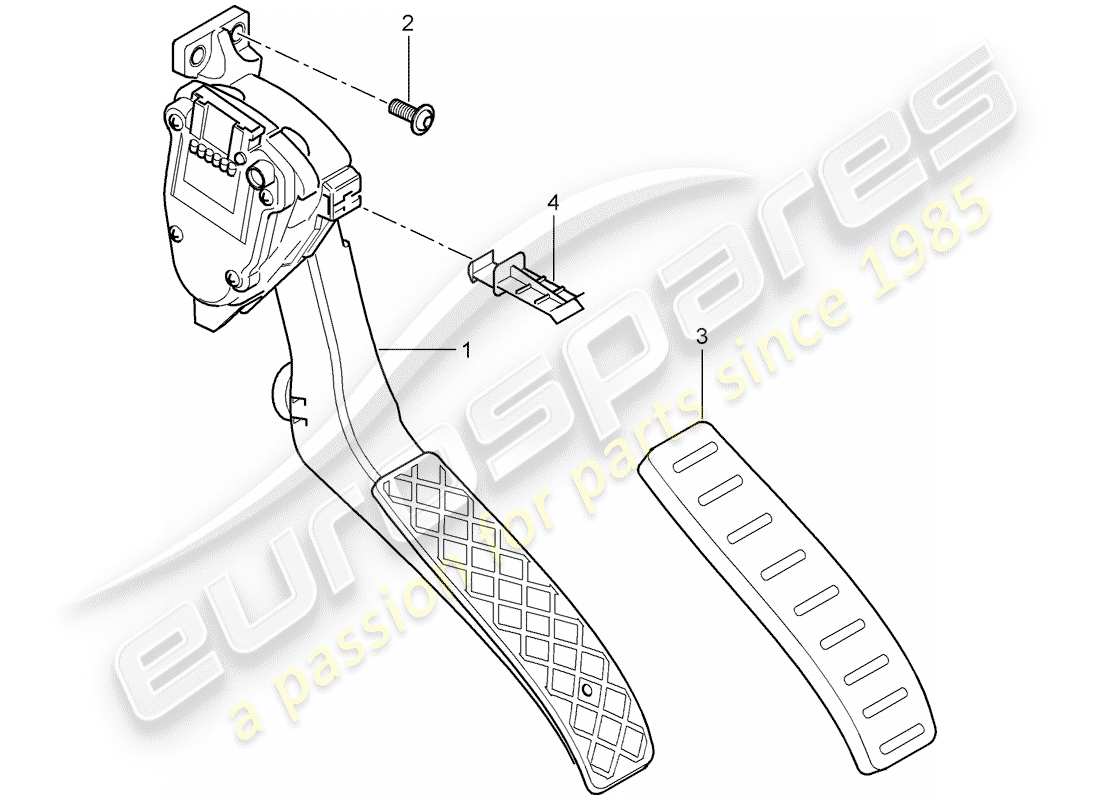a part diagram from the porsche 2008 (cayenne e1 9pa) parts catalogue