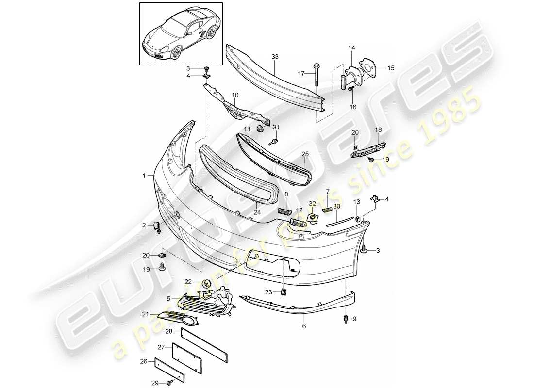 a part diagram from the porsche cayman parts catalogue