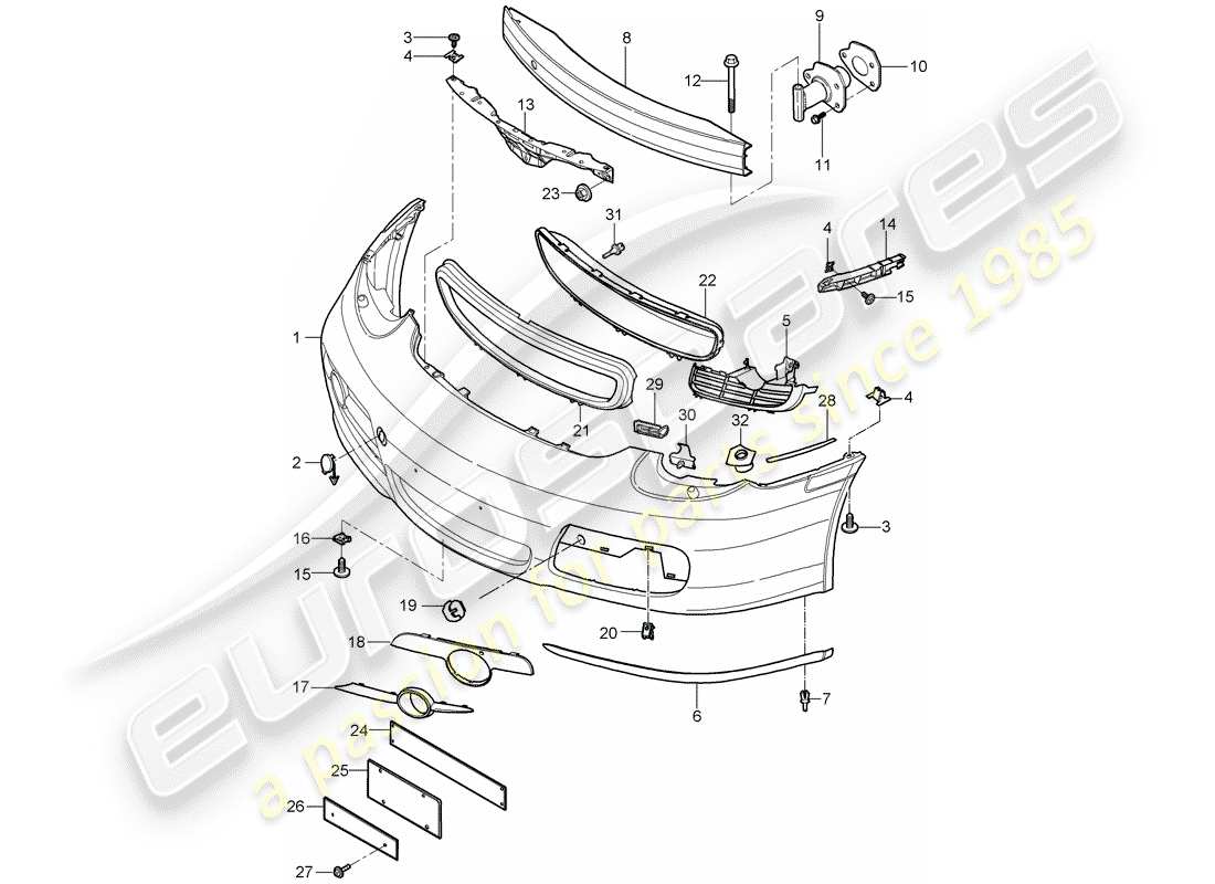 a part diagram from the porsche 2008 (987 cayman) parts catalogue