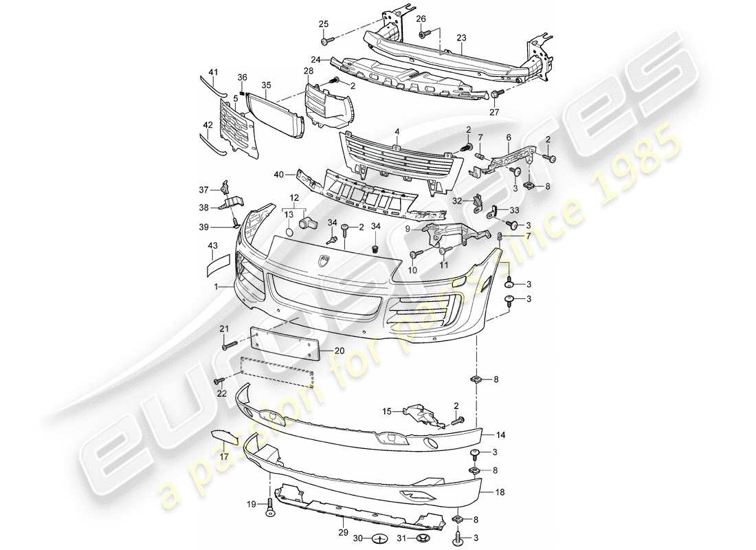 a part diagram from the porsche cayenne parts catalogue