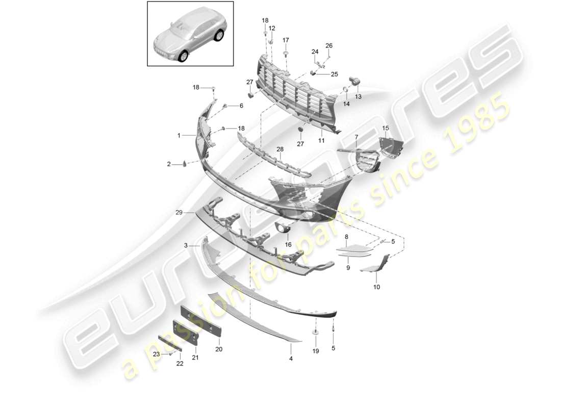 a part diagram from the porsche macan parts catalogue