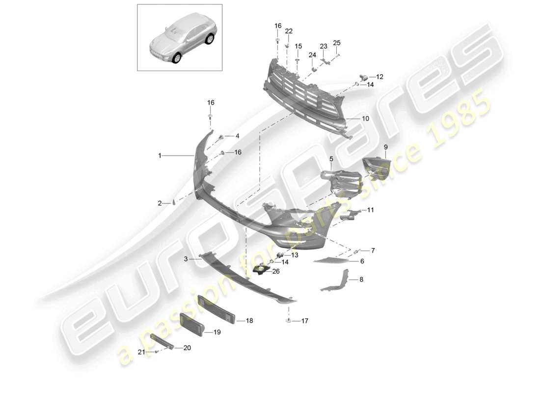 a part diagram from the porsche macan parts catalogue