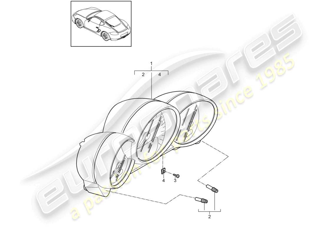 a part diagram from the porsche cayman parts catalogue