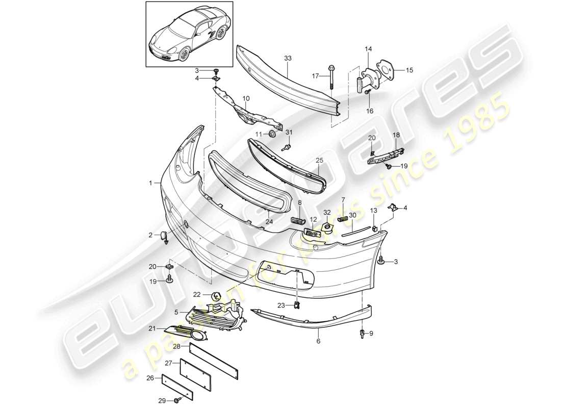 a part diagram from the porsche cayman parts catalogue
