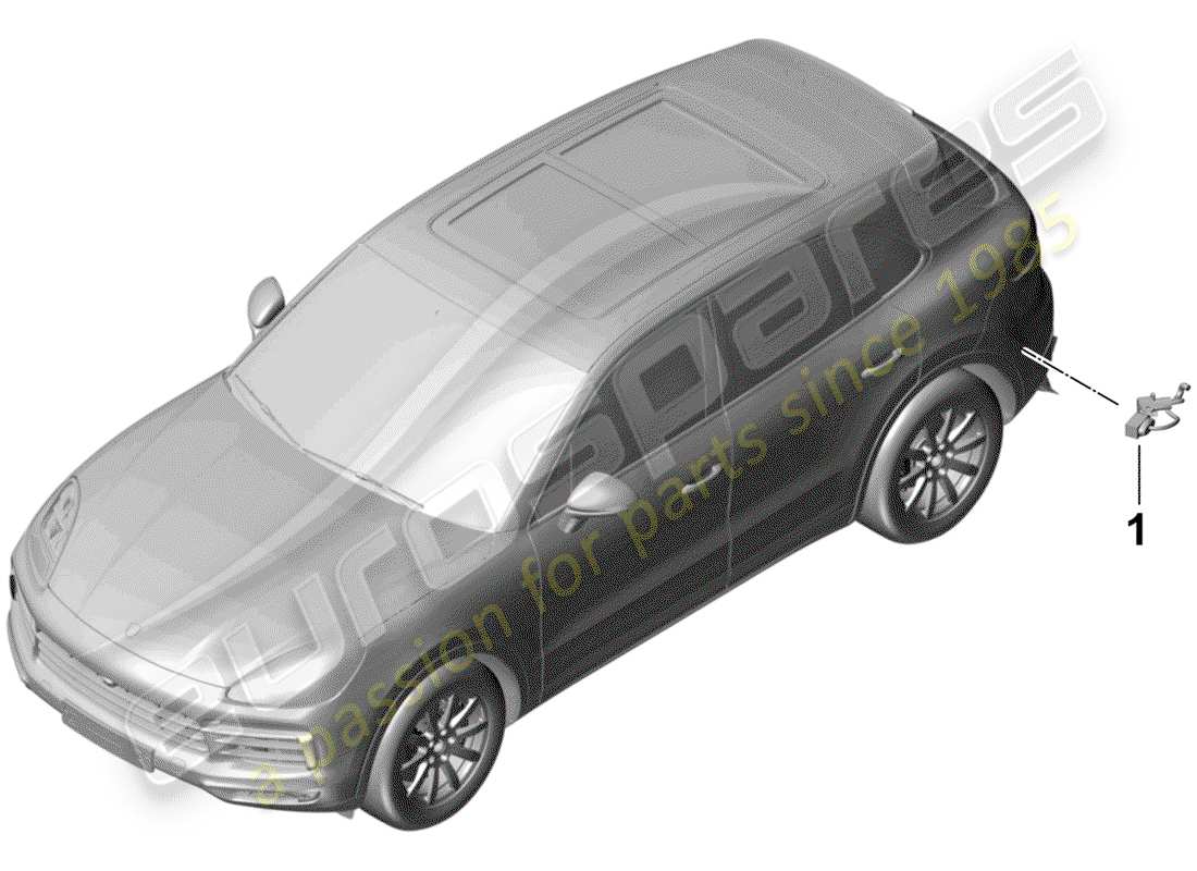 a part diagram from the porsche 2019 (cayenne e3 9ya/9yb) parts catalogue