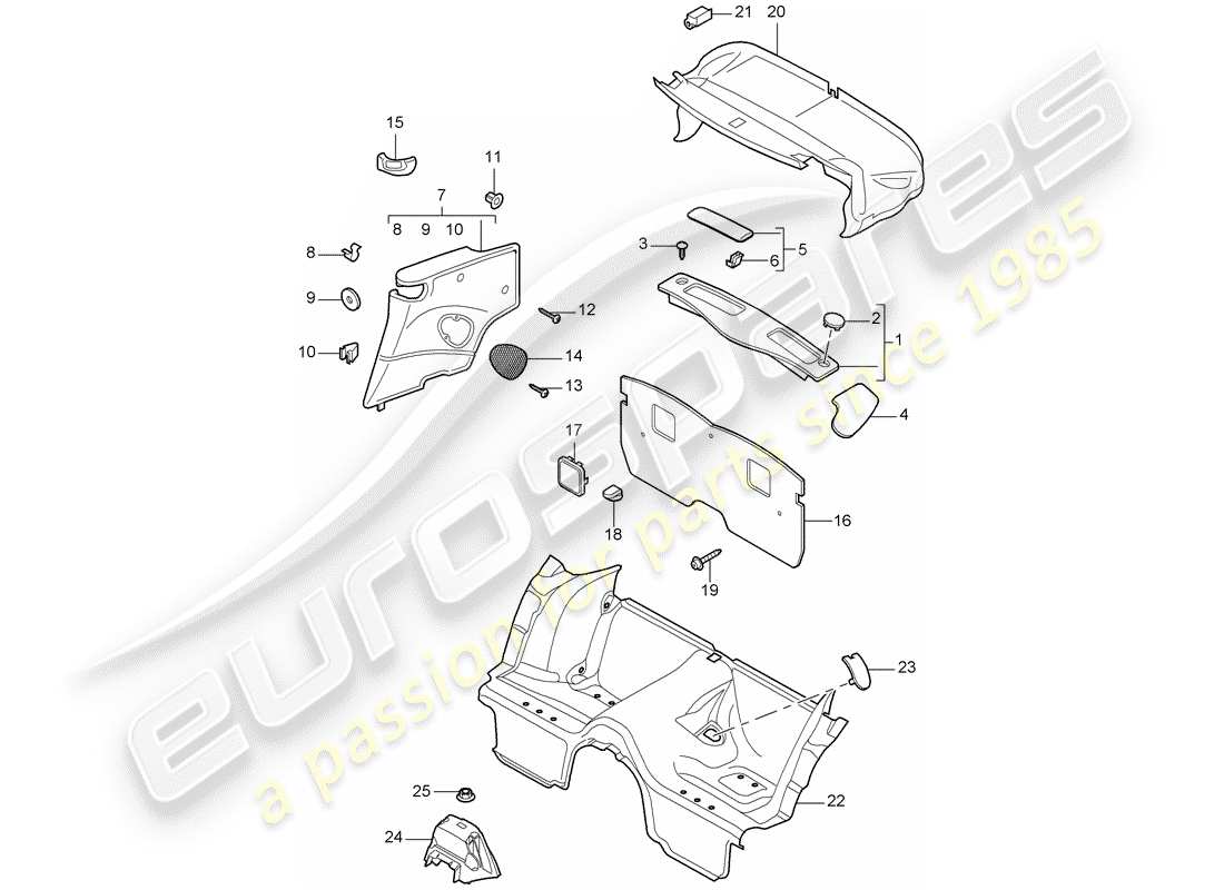 a part diagram from the porsche 2012 (997-2 turbo / gt2 rs) parts catalogue
