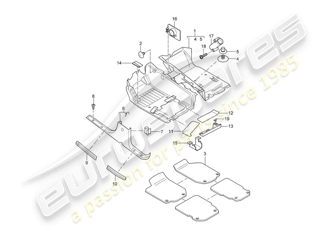 a part diagram from the porsche 2003 (cayenne e1 9pa) parts catalogue