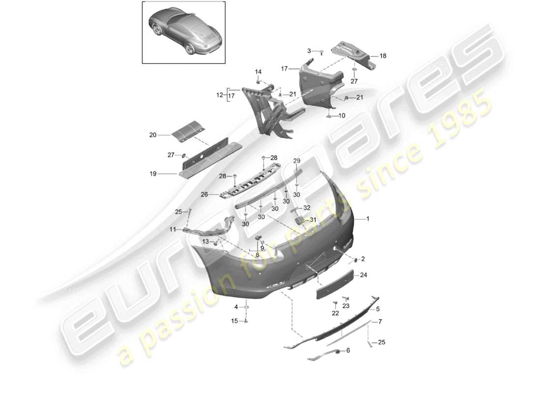 VIEW PARTS DIAGRAMS FROM THE PORSCHE 991 PARTS CATALOGUE a part diagram from the porsche 991 parts catalogue