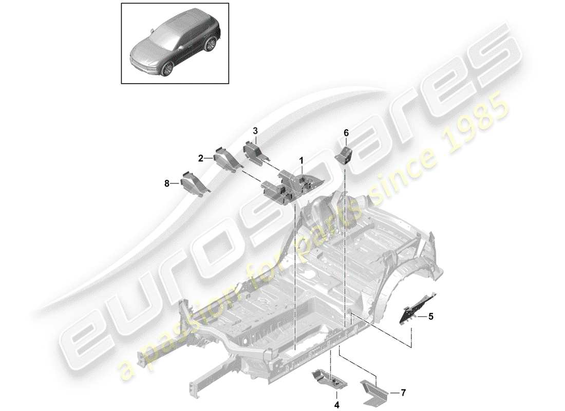 a part diagram from the porsche cayenne parts catalogue