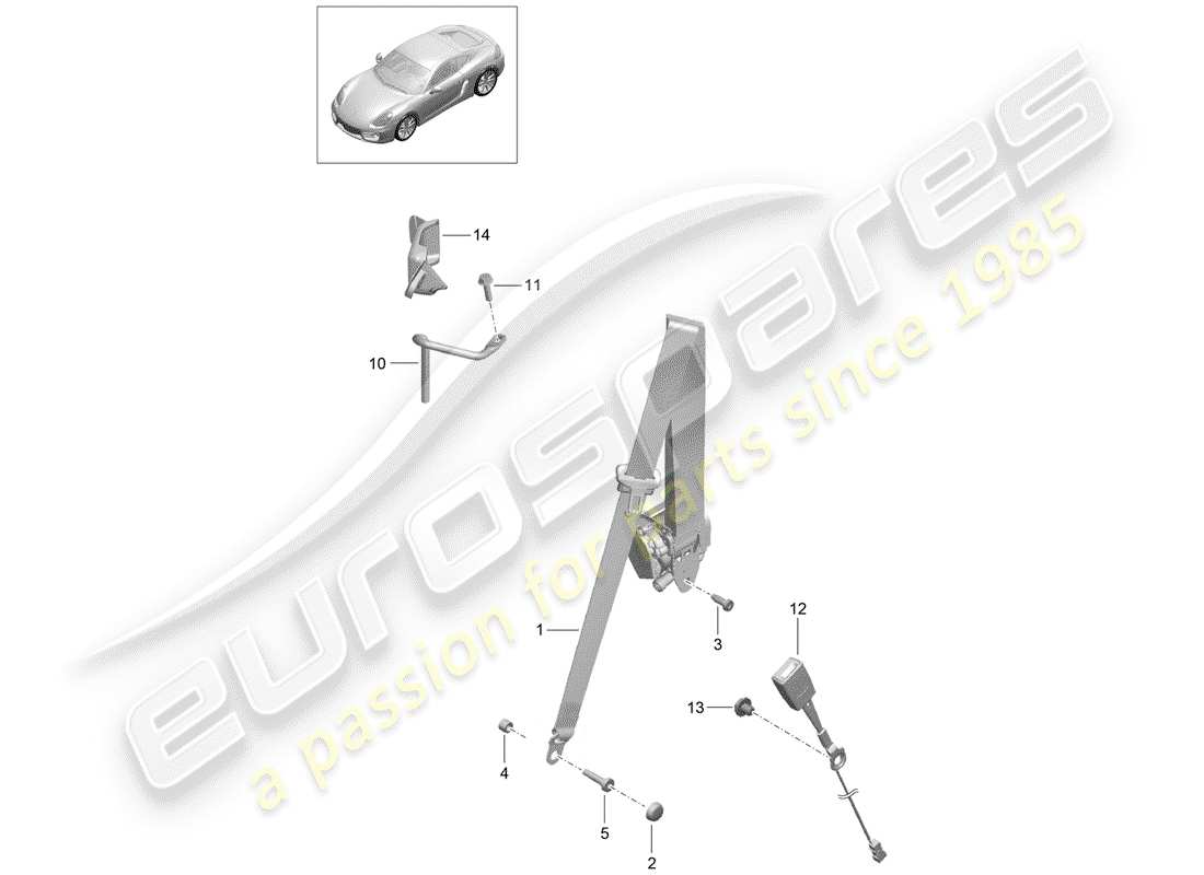 a part diagram from the porsche cayman parts catalogue