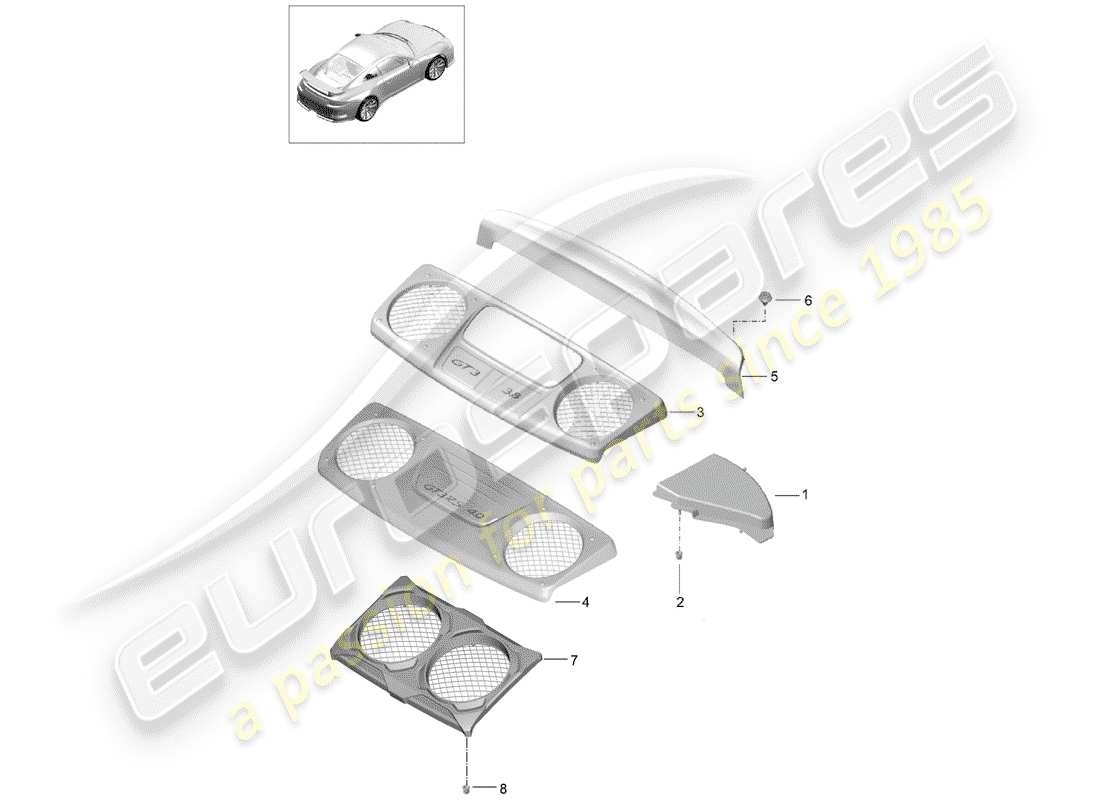 a part diagram from the porsche 991 parts catalogue