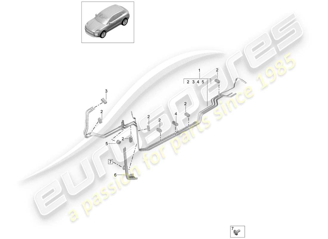 VIEW PARTS DIAGRAMS FROM THE PORSCHE MACAN PARTS CATALOGUE a part diagram from the porsche macan parts catalogue