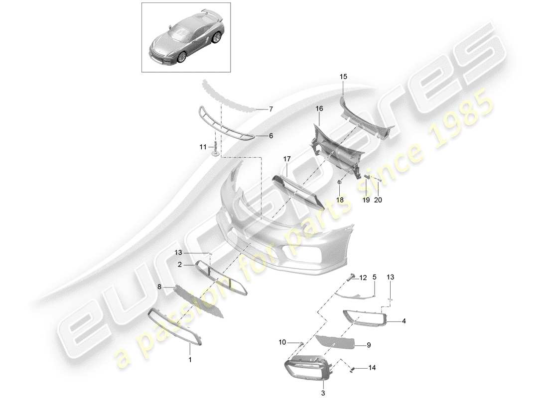 a part diagram from the porsche cayman parts catalogue