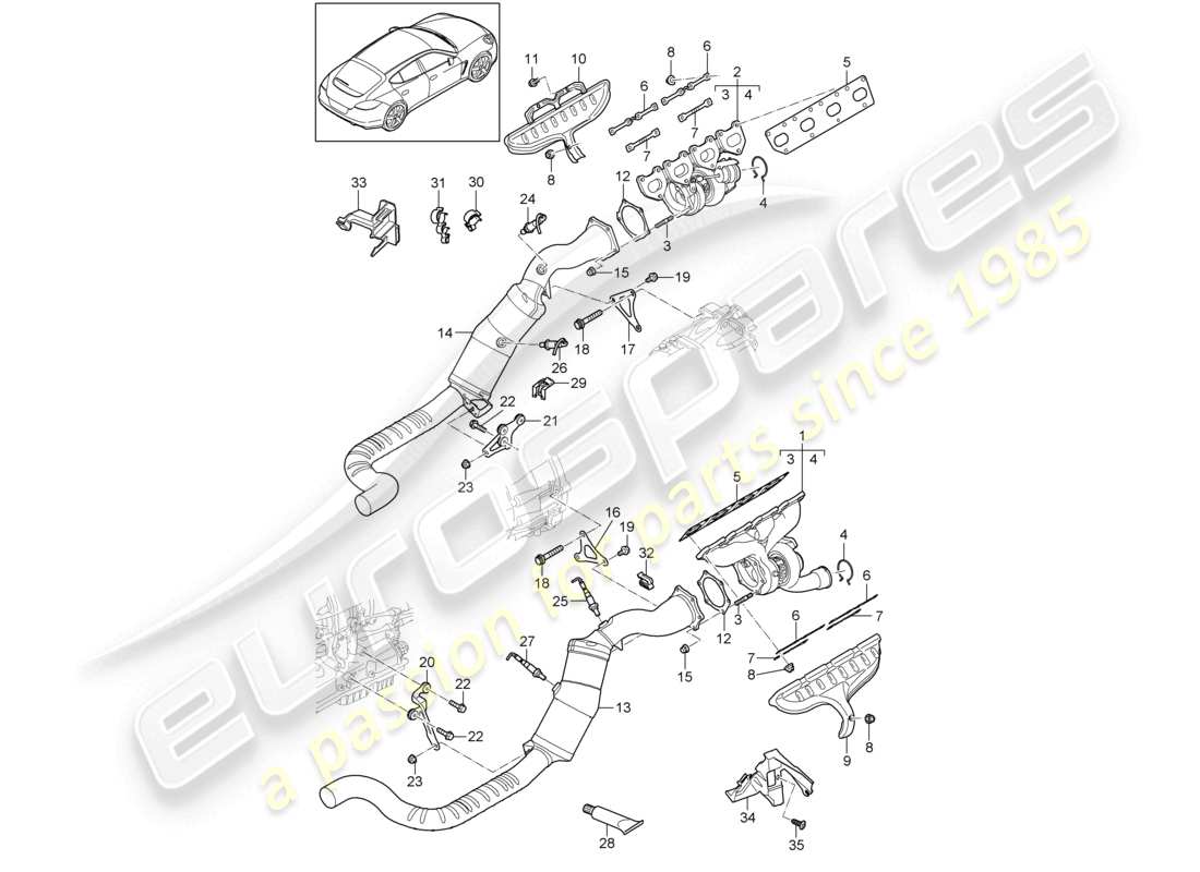 a part diagram from the porsche 2010 (panamera 970) parts catalogue