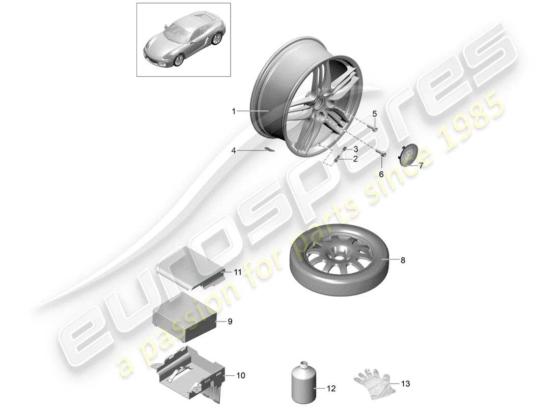 a part diagram from the porsche 2015 (981 cayman) parts catalogue