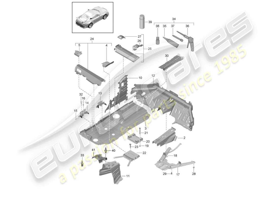 VIEW PARTS DIAGRAMS FROM THE PORSCHE 991 PARTS CATALOGUE a part diagram from the porsche 991 parts catalogue
