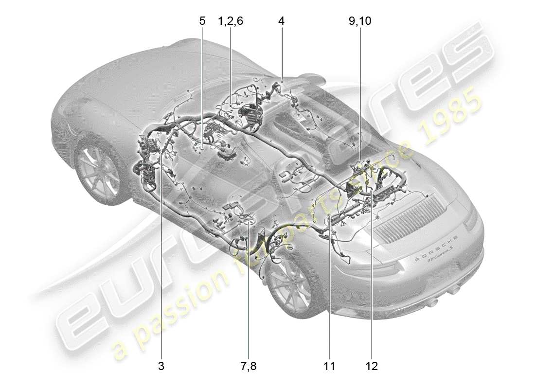 a part diagram from the porsche 2017 (991-2) parts catalogue