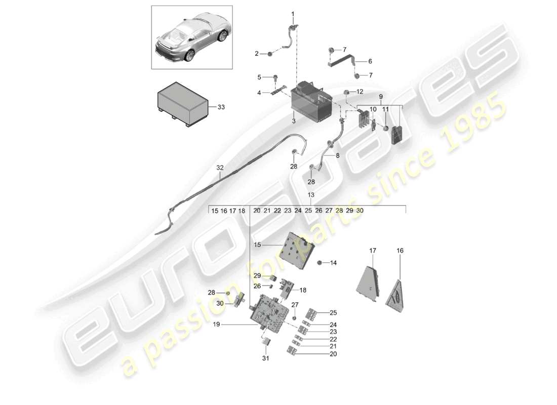 a part diagram from the porsche 2014 (991-1 r/gt3/rs) parts catalogue