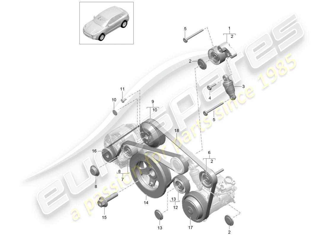 a part diagram from the porsche 2014 (macan) parts catalogue