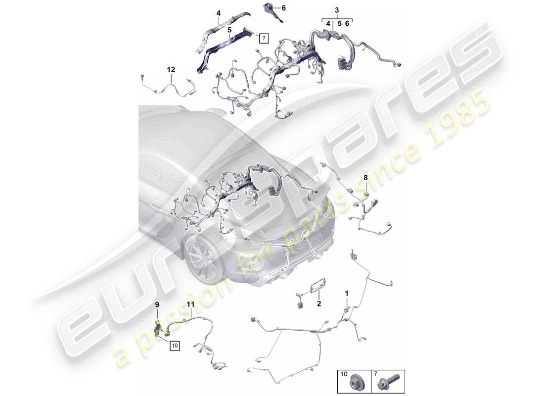 a part diagram from the porsche 2020 (718 boxster spyder) parts catalogue