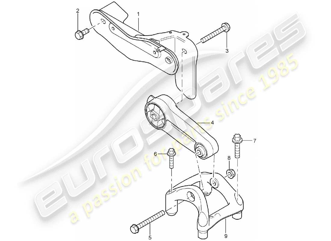 a part diagram from the porsche 2003 (cayenne e1 9pa) parts catalogue