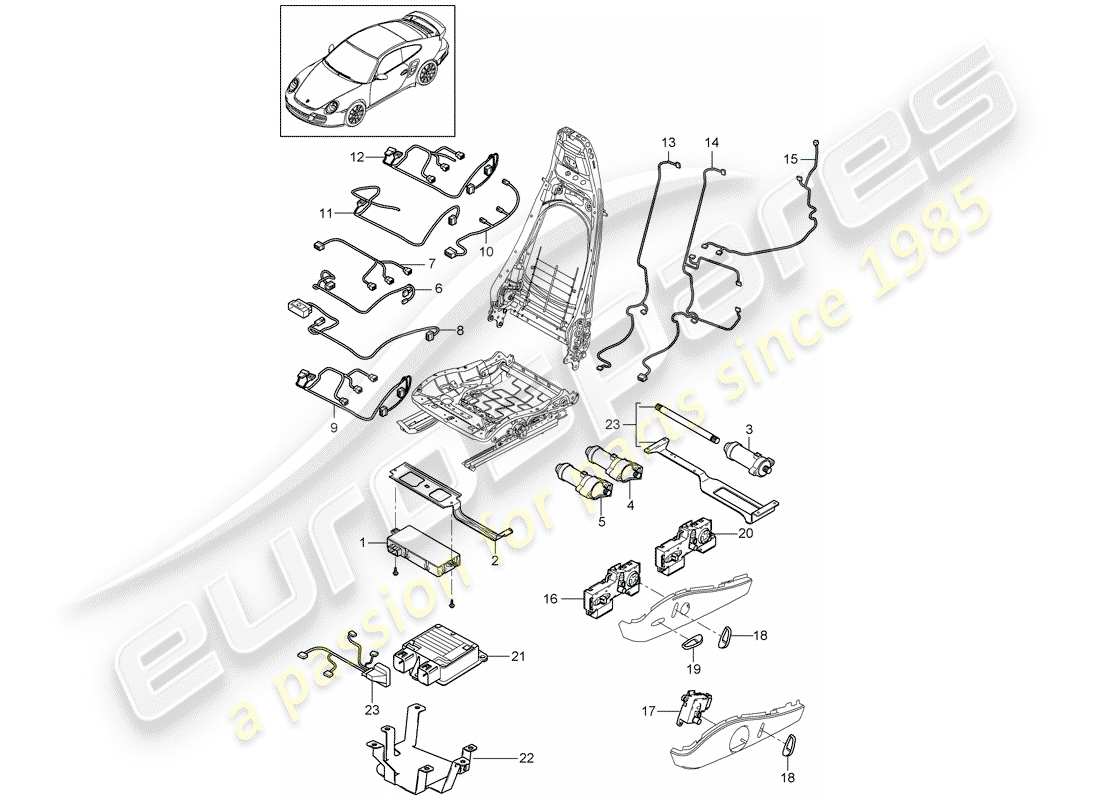 VIEW PARTS DIAGRAMS FROM THE PORSCHE 997 PARTS CATALOGUE a part diagram from the porsche 997 parts catalogue