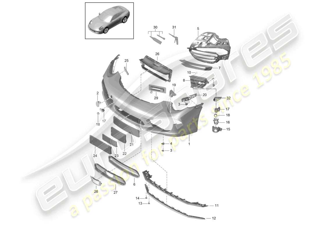 VIEW PARTS DIAGRAMS FROM THE PORSCHE 991 PARTS CATALOGUE a part diagram from the porsche 991 parts catalogue