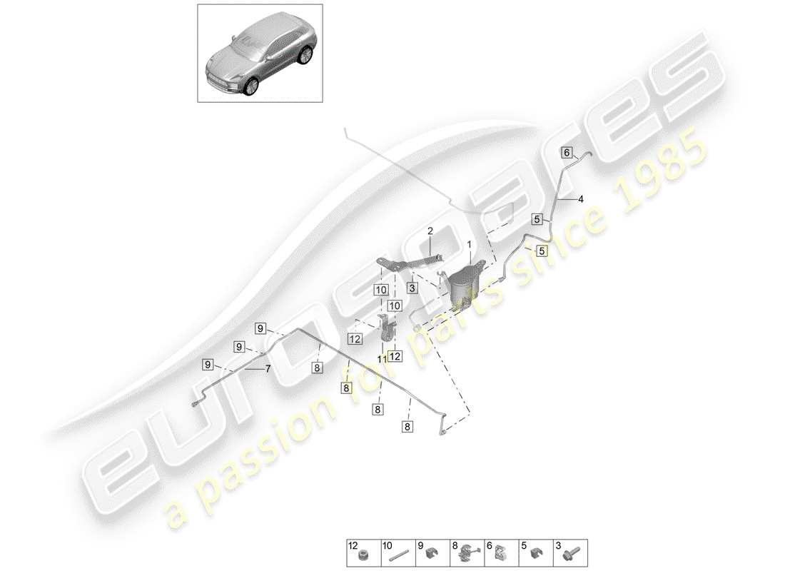 a part diagram from the porsche macan parts catalogue