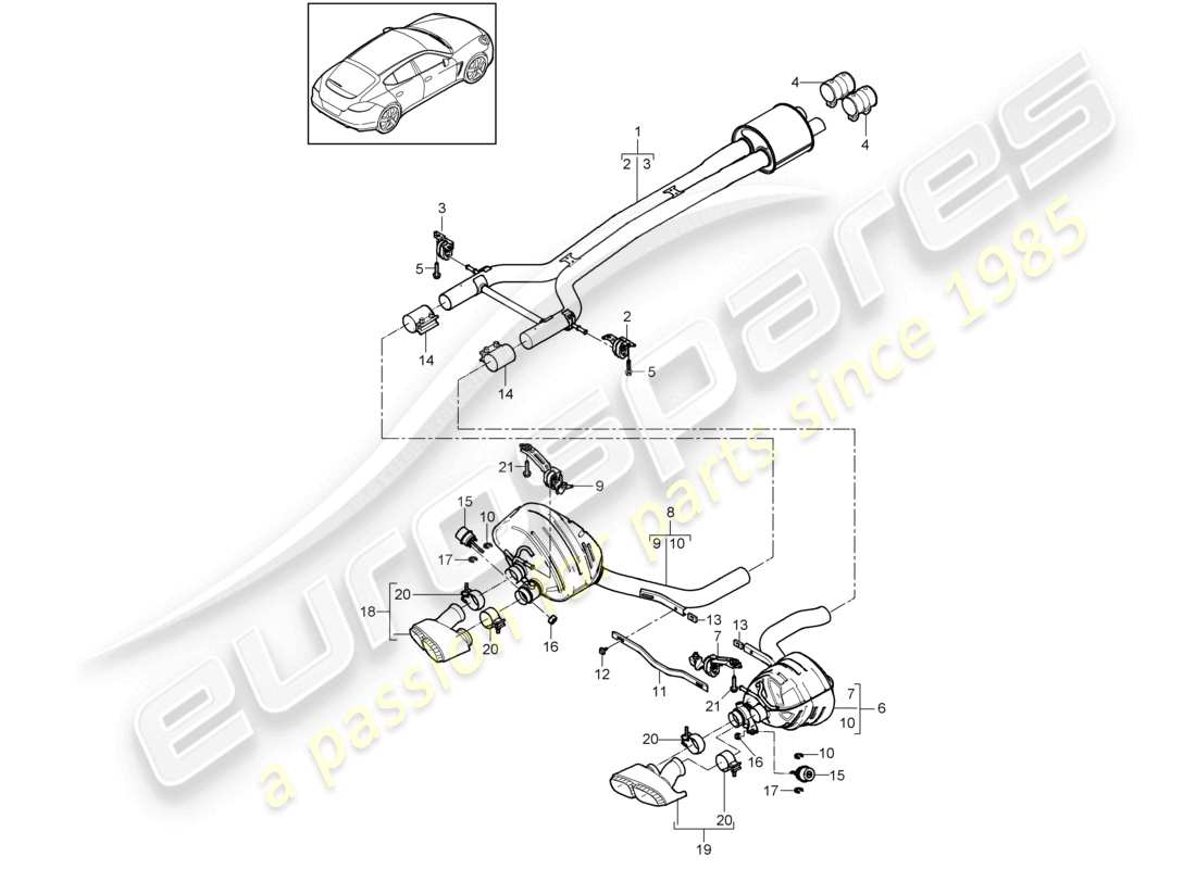 a part diagram from the porsche 2012 (panamera 970) parts catalogue