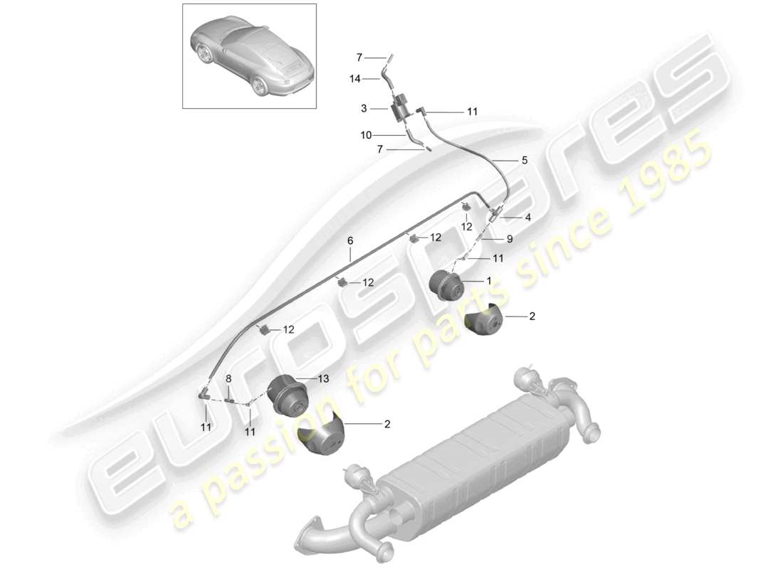 a part diagram from the porsche 991 parts catalogue