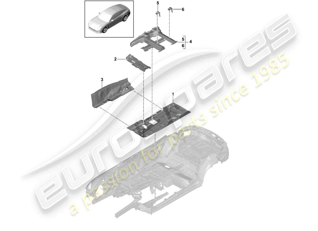 a part diagram from the porsche 2019 (panamera 971-1) parts catalogue