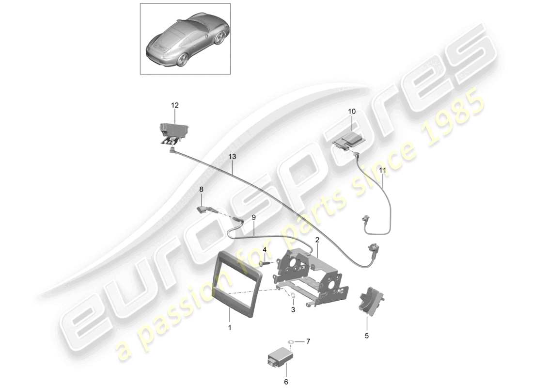VIEW PARTS DIAGRAMS FROM THE PORSCHE 991 PARTS CATALOGUE a part diagram from the porsche 991 parts catalogue