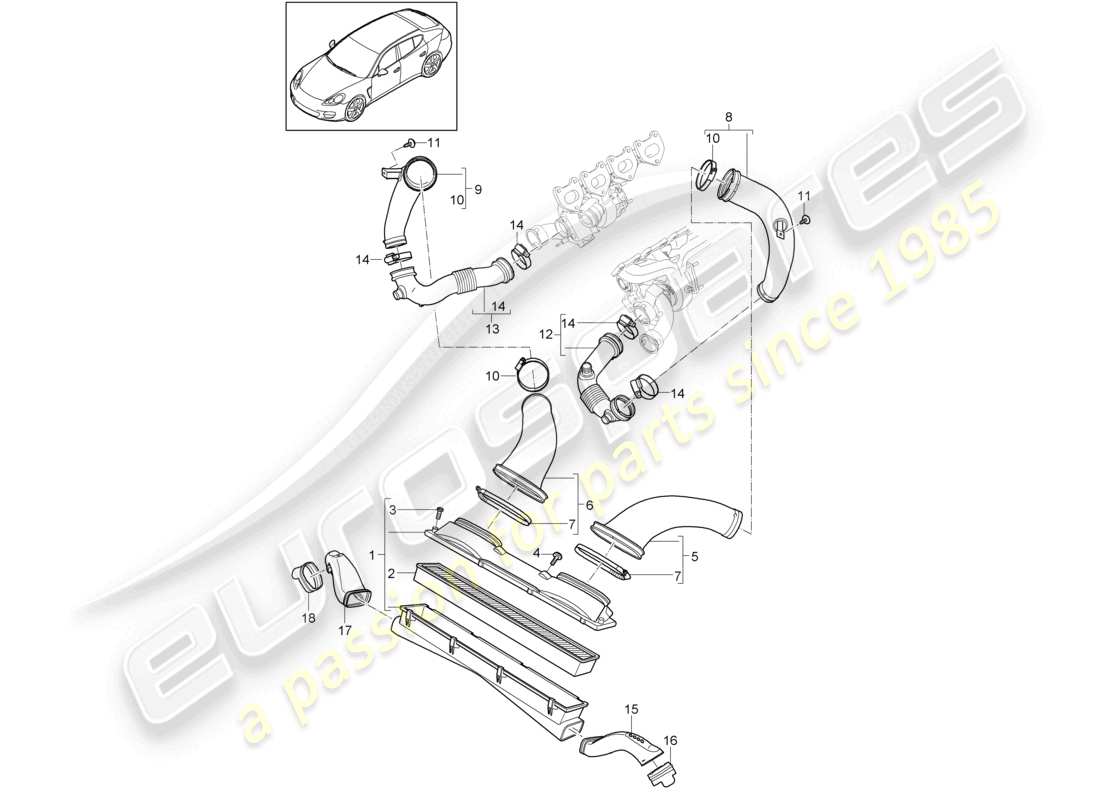 a part diagram from the porsche panamera parts catalogue
