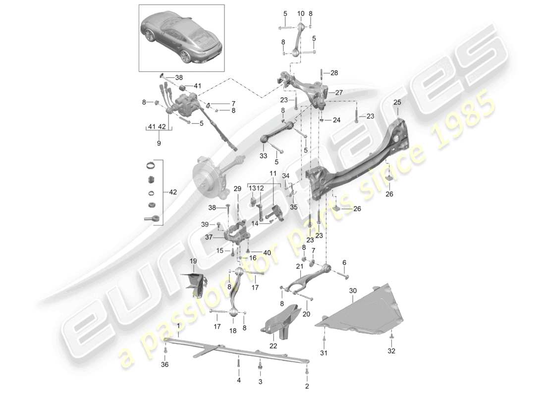 a part diagram from the porsche 991 parts catalogue