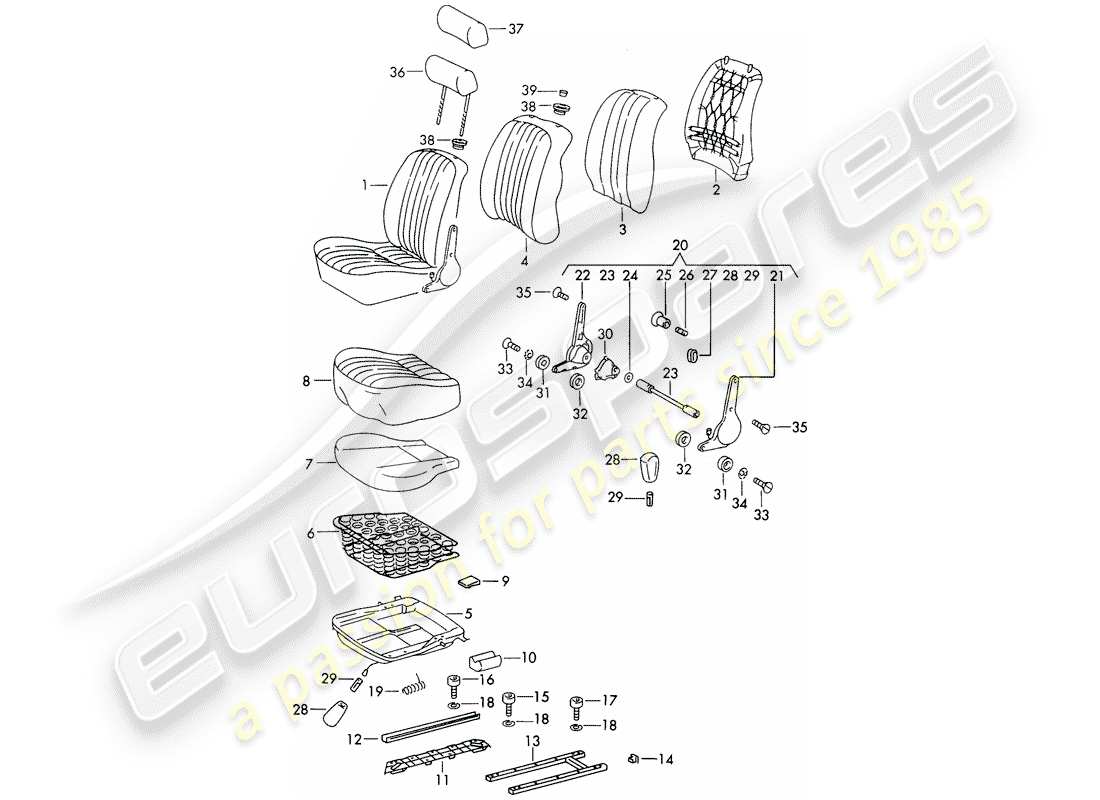 a part diagram from the porsche 1968 (911/912) parts catalogue